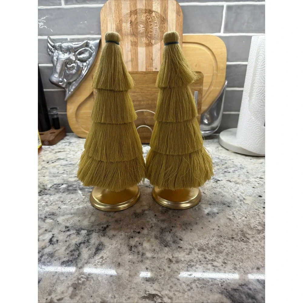 (Set Of 2) Opalhouse Gold Tessle Christmas Trees 12
